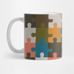 Retro Groovy Puzzle Pieces- Deep Autumn Puzzles Seasonal Palette Mug